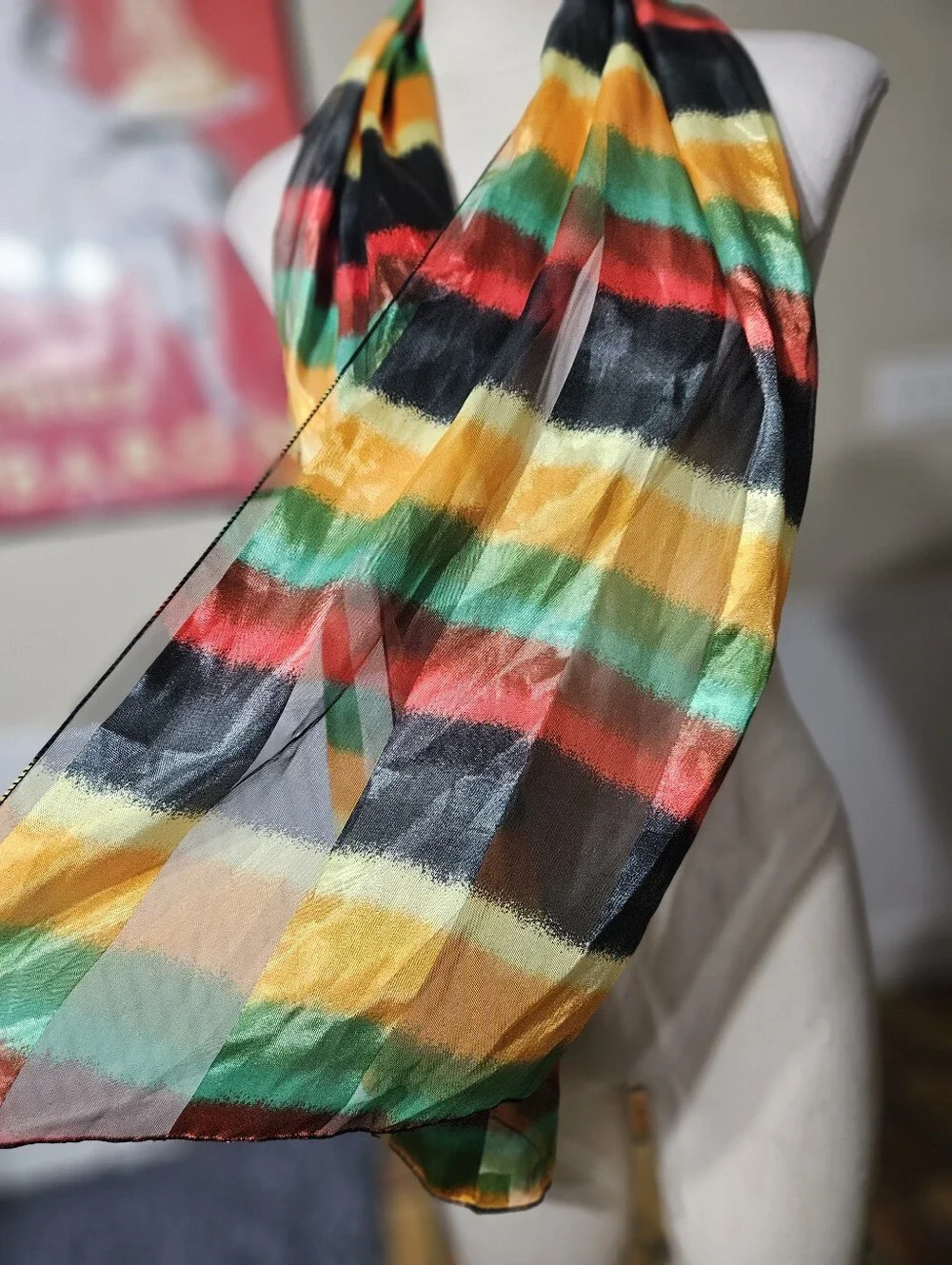 Striped Satin Scarf